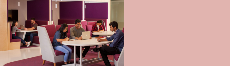 student sitting around a table studying