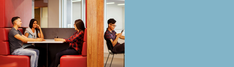 Students in booth